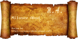 Milosev Abod névjegykártya